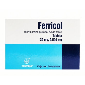 Ferricol 30mg/0.500mg, 30 Tabletas Ferricol 30mg/0.500mg, 30 Tabletas