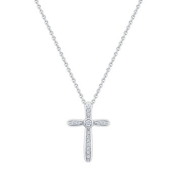 Dije de Cruz de Diamantes 0.20ctw, Oro Blanco 14K Dije de Cruz de Diamantes 0.20ctw, Oro Blanco 14K