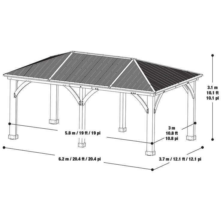 Yardistry, Pergola de Madera con Techo de Aluminio de 3.65 m x 6.09 m Yardistry, Pergola de Madera con Techo de Aluminio de 3.65 m x 6.09 m