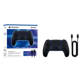 PlayStation 5: DualSense Control Inalámbrico Midnight Black + Cable USB para PC PlayStation 5: DualSense Control Inalámbrico Midnight Black + Cable USB para PC