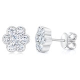 Aretes, 1.30ctw Diamantes, Oro Blanco de 14K