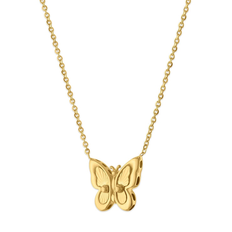 Collar con Dije de Mariposa, Oro Amarillo de 14 k Collar con Dije de Mariposa, Oro Amarillo de 14 k