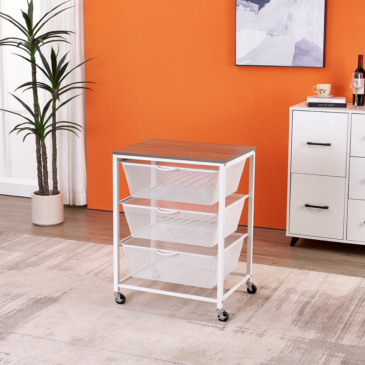 Carrito Rodante de Malla Metálica con 3 Niveles Carrito Rodante de Malla Metálica con 3 Niveles