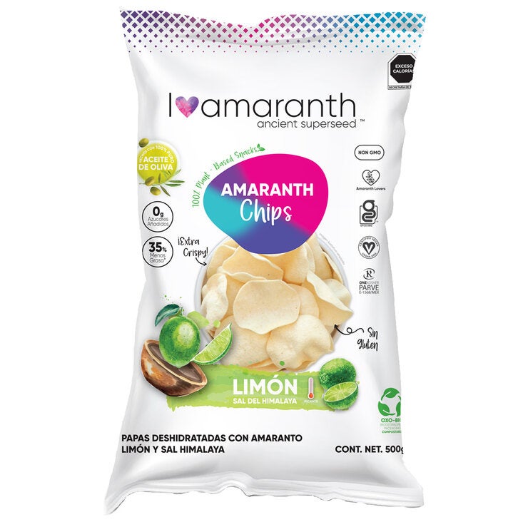 I Amaranth Chips Sabor Limón y Sal 500 g I Amaranth Chips Sabor Limón y Sal 500 g