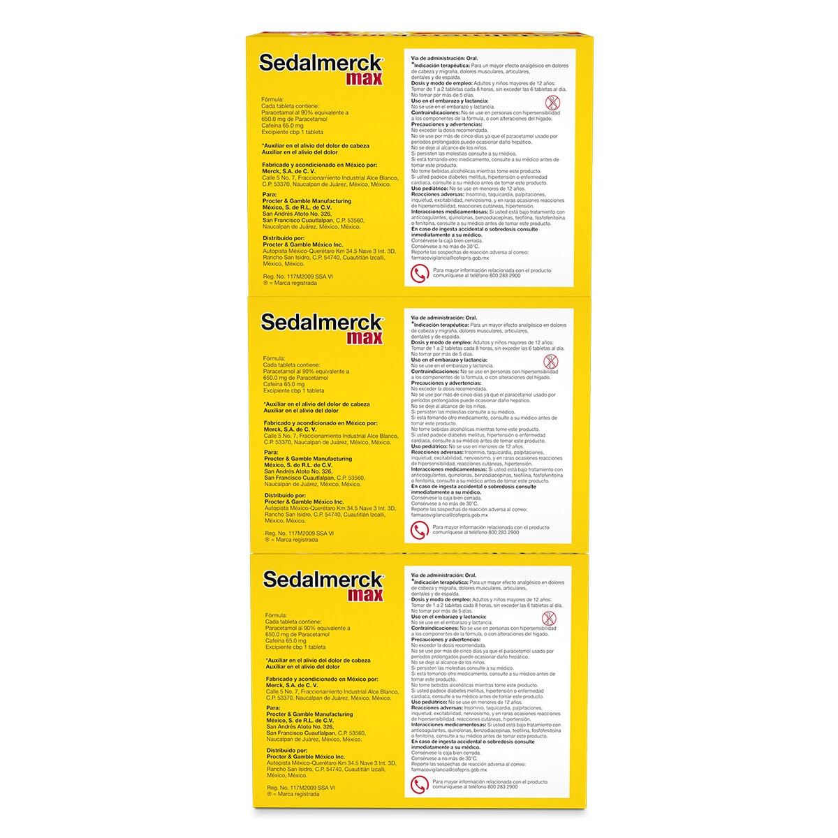 Sedalmerck Max 3 cajas con 24 Tabletas Sedalmerck Max 3 cajas con 24 Tabletas