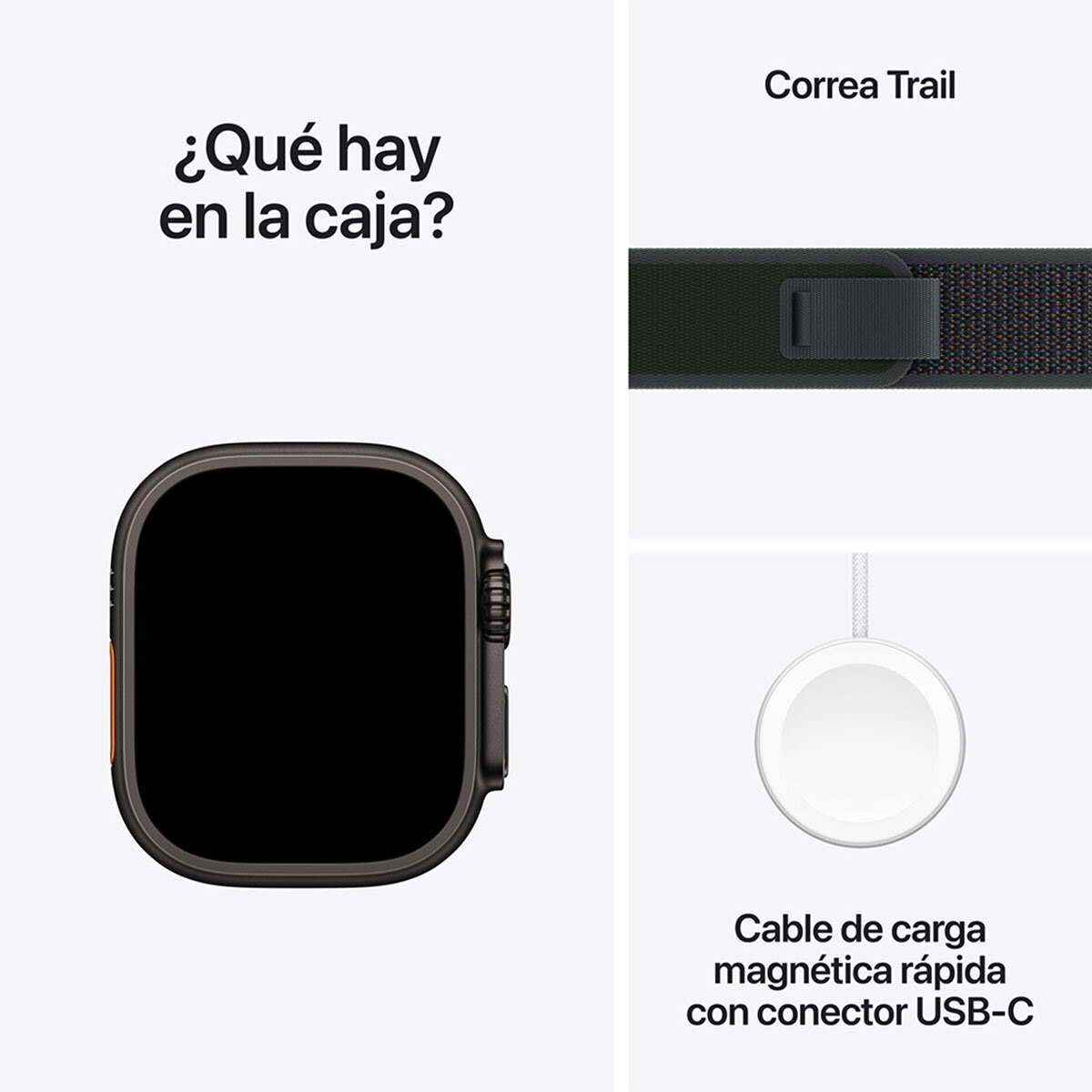 Apple Watch Ultra 2 (GPS + Cellular) Caja de titanio negro 49mm con Correa Loop Trail Negro M/L