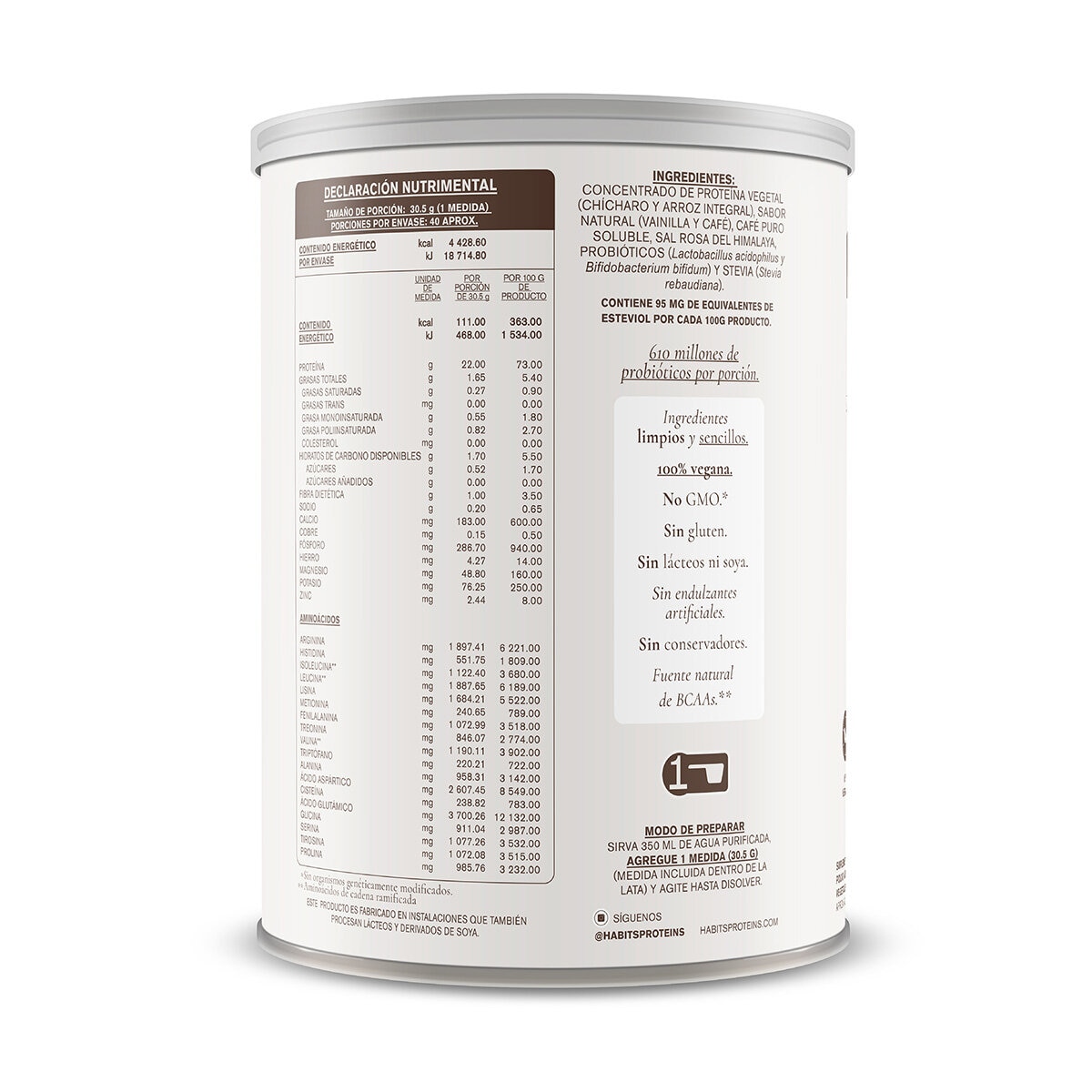 Habits by Not A Fancy Kitchen Proteína Vegetal Macciato 1.22 kg Habits by Not A Fancy Kitchen Proteína Vegetal Macciato 1.22 kg
