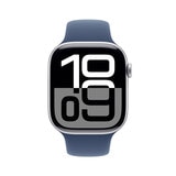 Apple Watch S10 (GPS + Cellular) Caja de aluminio plata 46mm con correa deportiva azul denim M/L