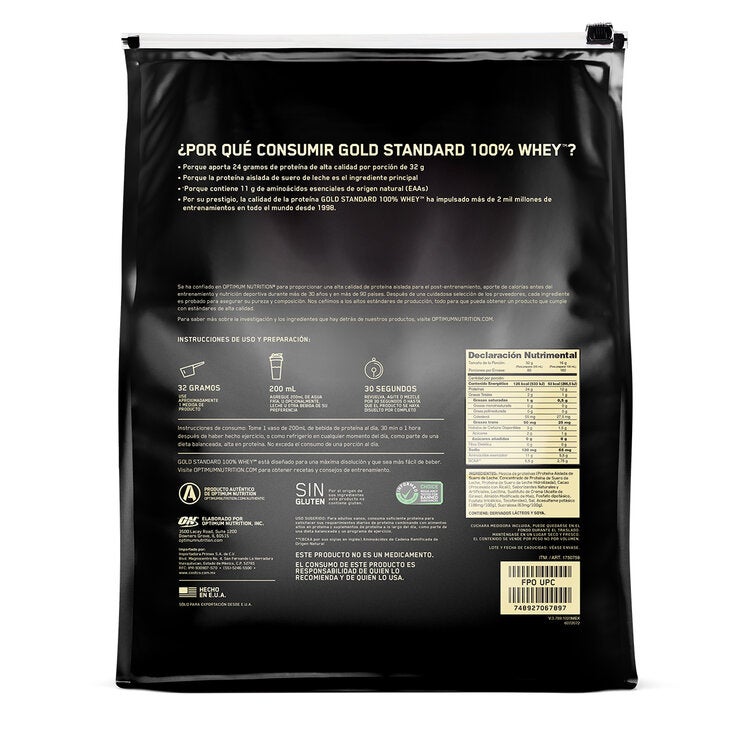 Gold Standard Whey Proteína en Polvo Sabor Chocolate con Leche 2.56kg Gold Standard Whey Proteína en Polvo Sabor Chocolate con Leche 2.56kg