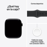 Apple Watch Series 11 (GPS) 46mm Aluminio Negro Azabache + Correa Deportiva Negra - Talla M/L Apple Watch Series 11 (GPS) 46mm Aluminio Negro Azabache + Correa Deportiva Negra - Talla M/L