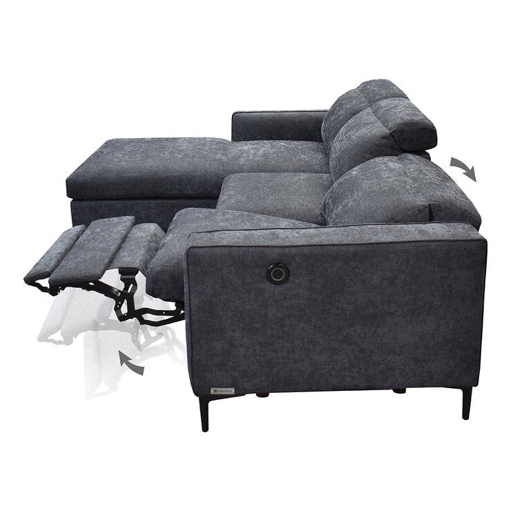 Muebles Liz, Larix, Seccional De 2 Piezas Gris Obscuro Muebles Liz, Larix, Seccional De 2 Piezas Gris Obscuro