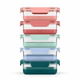 Ello Juego de Recipientes de Vidrio para Alimentos con Antideslizantes, 10 Piezas Ello Juego de Recipientes de Vidrio para Alimentos con Antideslizantes, 10 Piezas