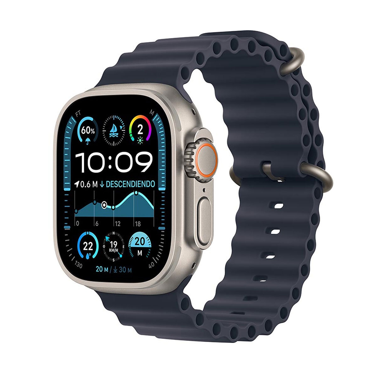 Apple Watch Ultra 2 (GPS + Cellular) Caja de titanio natural 49mm con Correa Ocean Azul Marino