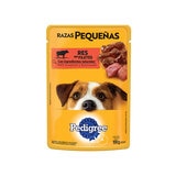 Pedigree Alimento Para Perros Adultos Razas Pequeñas, Sabor Res 100 gr, Paquete De 24 Sobres
