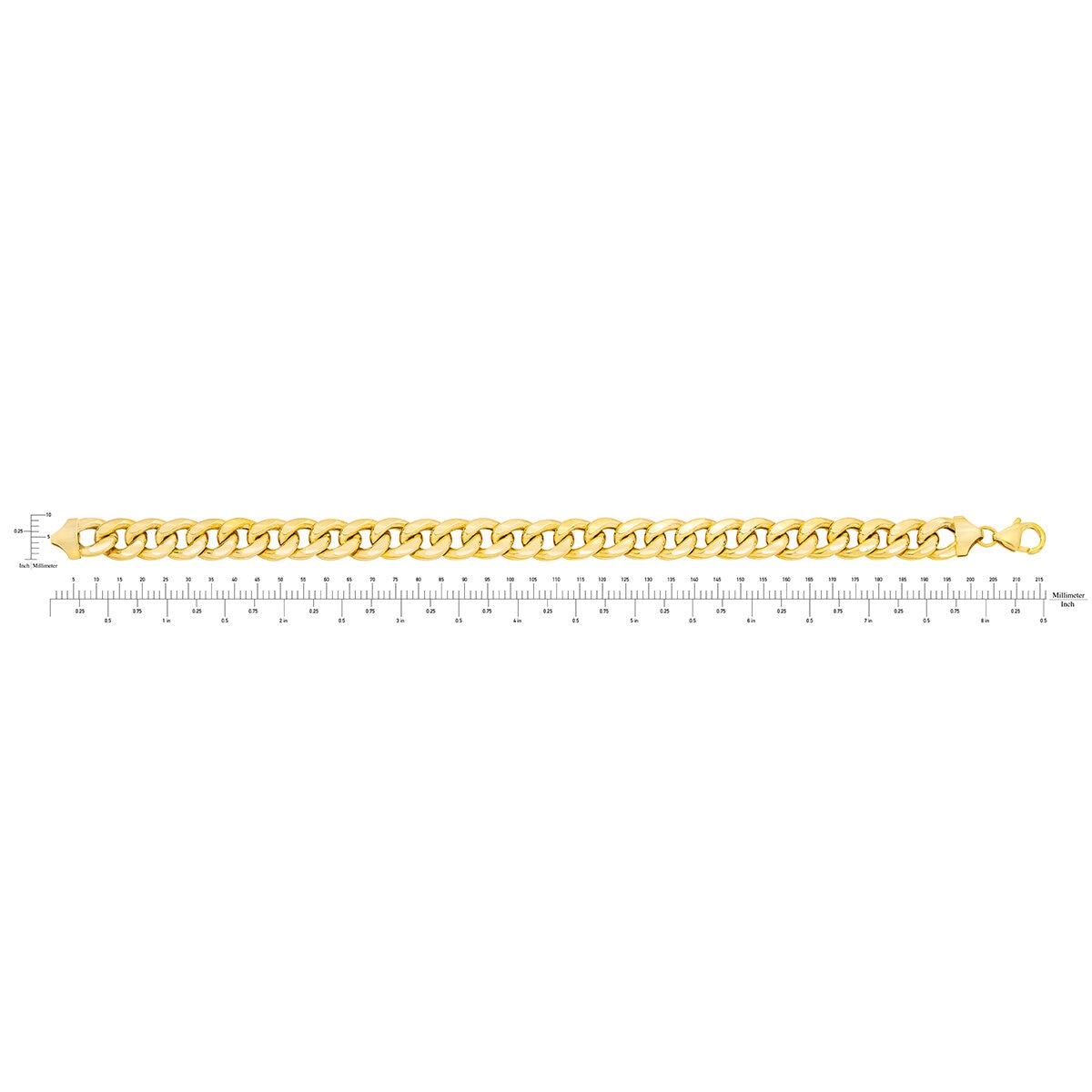 Pulsera para Caballero, 21.59cm, Oro Italiano Amarillo de 14K