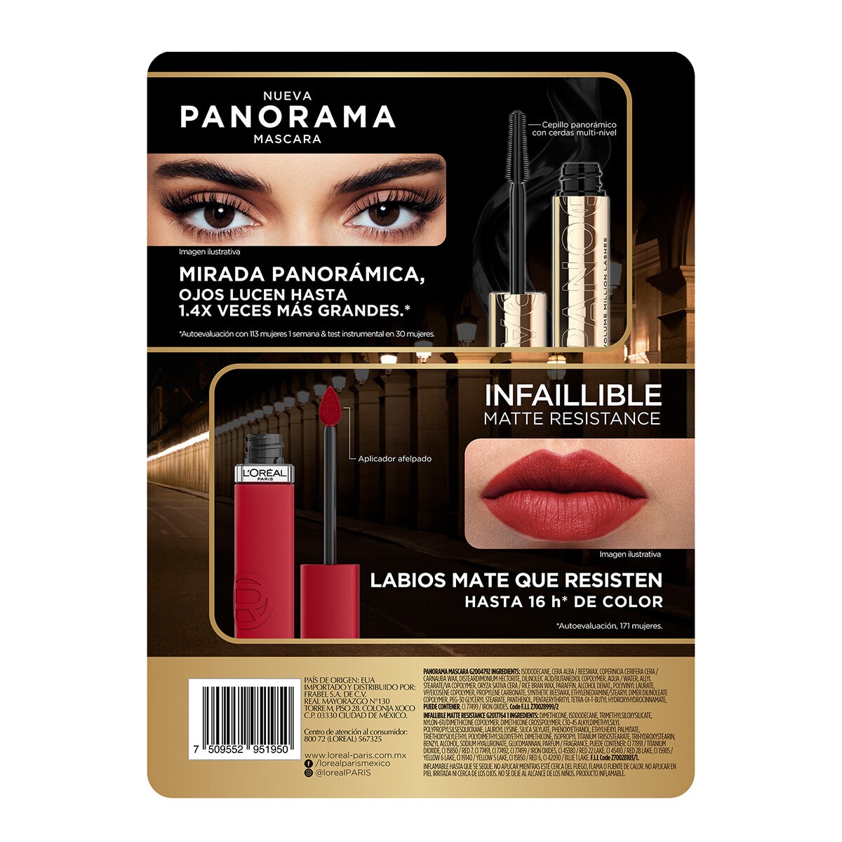 L'Oréal Panorama Máscara de Pestañas + Labial Líquido