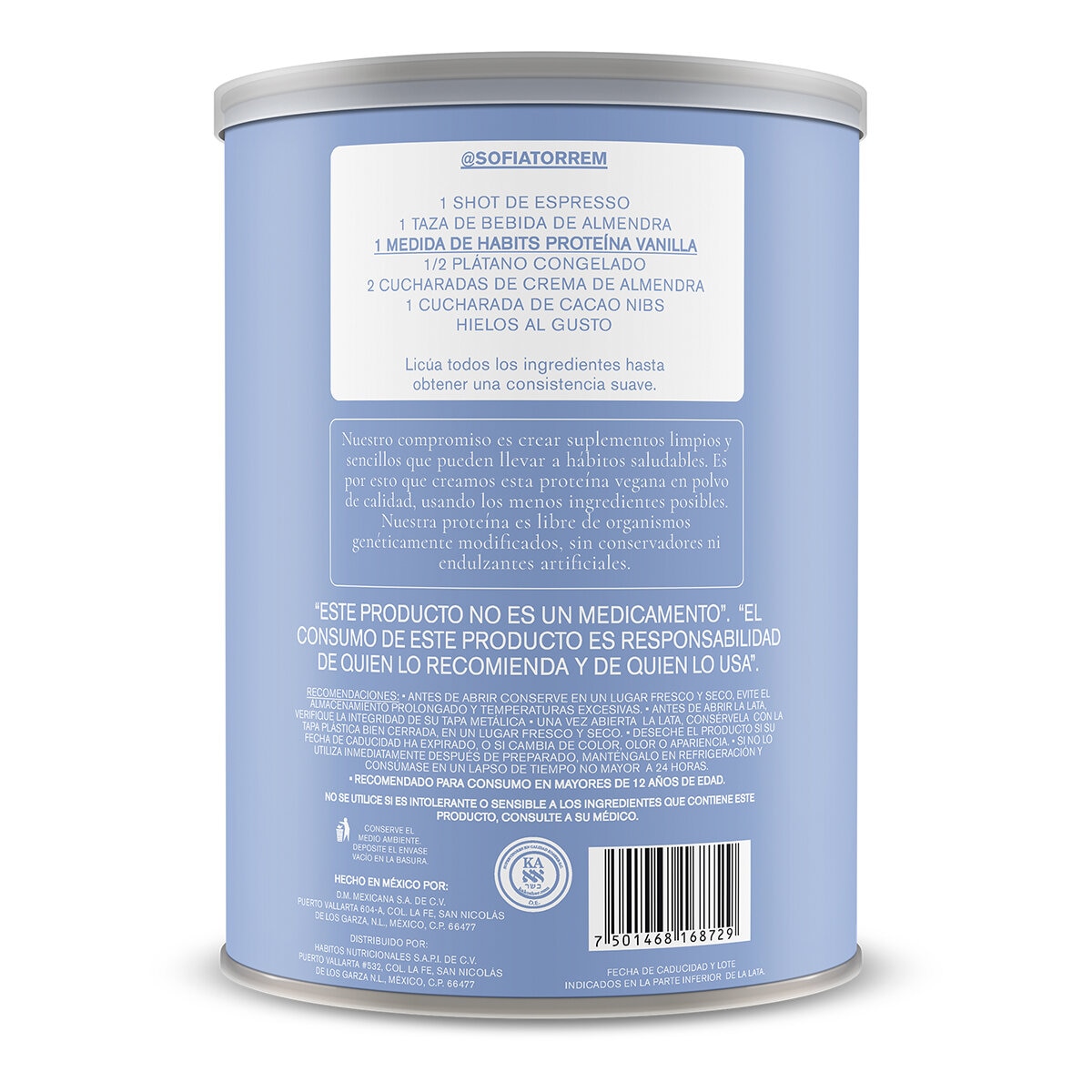Habits by Not A Fancy Kitchen Proteína Vegetal Vainilla 1.22 kg Habits by Not A Fancy Kitchen Proteína Vegetal Vainilla 1.22 kg