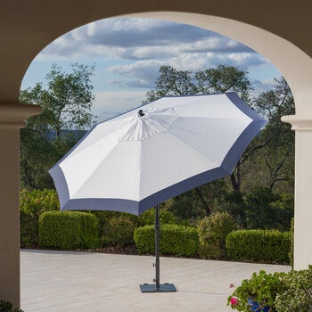 SunVilla, Sombrilla Redonda de 3.3m con Borde Color Azul SunVilla, Sombrilla Redonda de 3.3m con Borde Color Azul