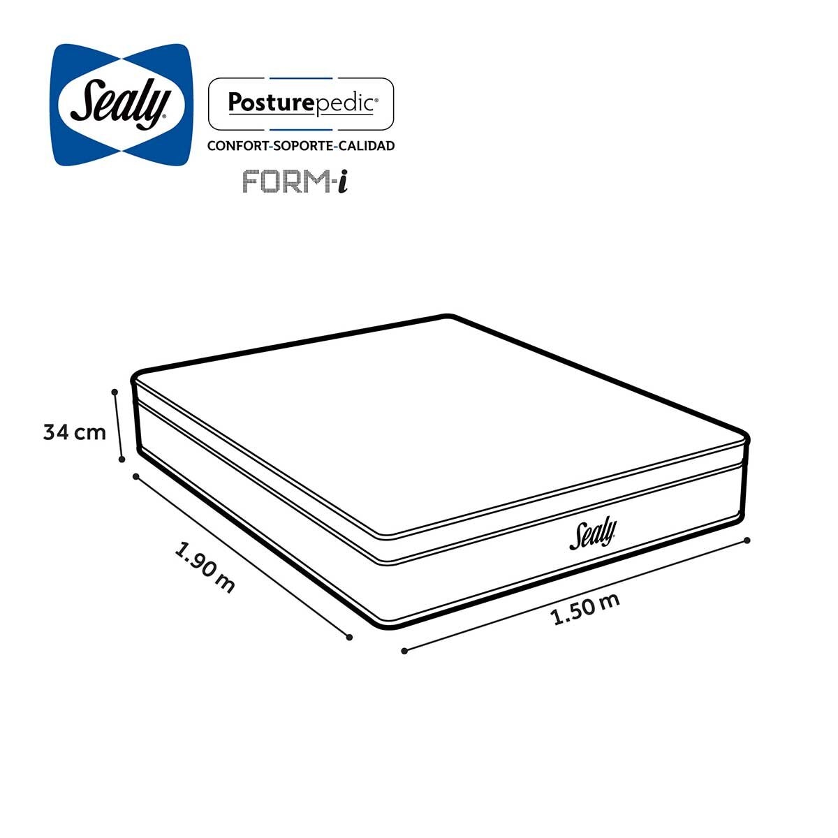 Sealy, Lisboa, Colchón Queen Size