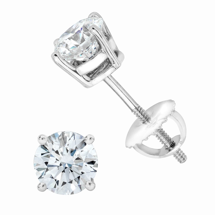 0.50ctw, Aretes de diamantes, oro blanco de 14kt 0.50ctw, Aretes de diamantes, oro blanco de 14kt