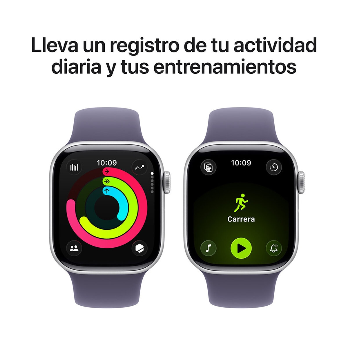 Apple Watch Series 11 (GPS + Celular) 42mm Aluminio Plata + Correa Deportiva Morado Niebla + Talla S/M Apple Watch Series 11 (GPS + Celular) 42mm Aluminio Plata + Correa Deportiva Morado Niebla + Talla S/M