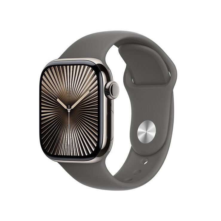 Apple Watch S10 (GPS + Cellular) Caja de Titanio Natural 42mm con Correa Deportiva Gris Piedra S/M Apple Watch S10 (GPS + Cellular) Caja de Titanio Natural 42mm con Correa Deportiva Gris Piedra S/M