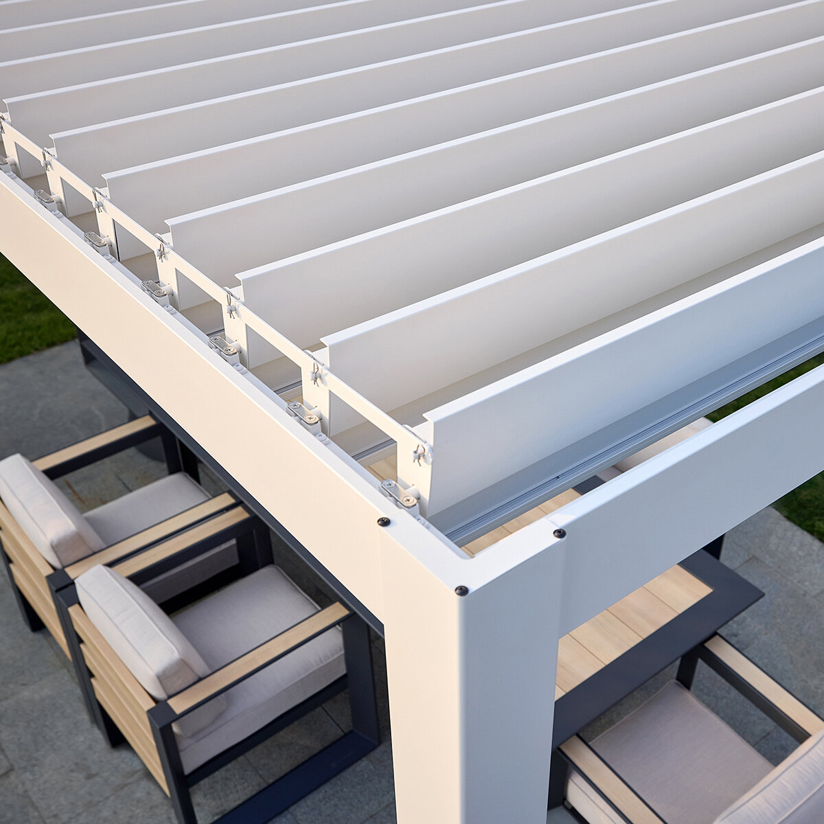 Zhengte, Pérgola de Aluminio de 3m x 6m, Color Blanco Zhengte, Pérgola de Aluminio de 3m x 6m, Color Blanco