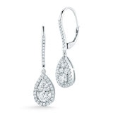 Aretes de Diamantes .95ctw, Forma de Lágrima, Oro Blanco 14kt