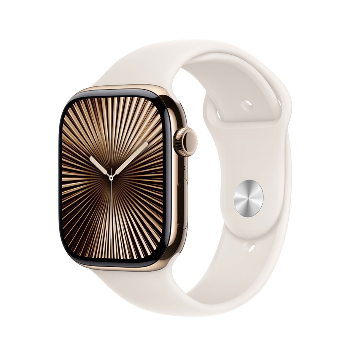 Apple Watch S10 (GPS + Cellular) Caja de titanio oro 46mm con correa deportiva blanco estrella M/L