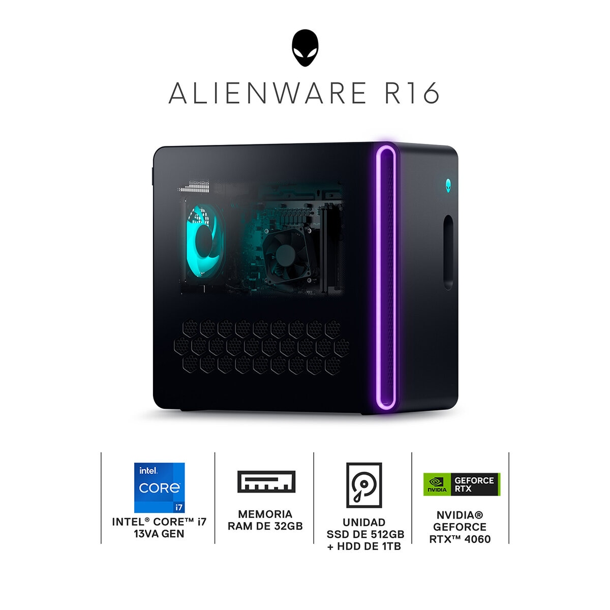 DELL Alienware Gaming Aurora R16 Desktop Tower Intel Core i7 32GB 512GB SSD + 1TB HDD