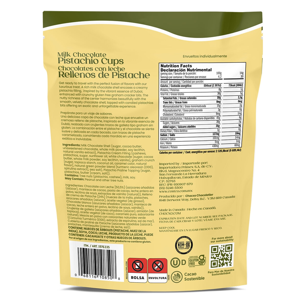 Chocxo Chocolates Rellenos de Pistache 420 g Chocxo Chocolates Rellenos de Pistache 420 g