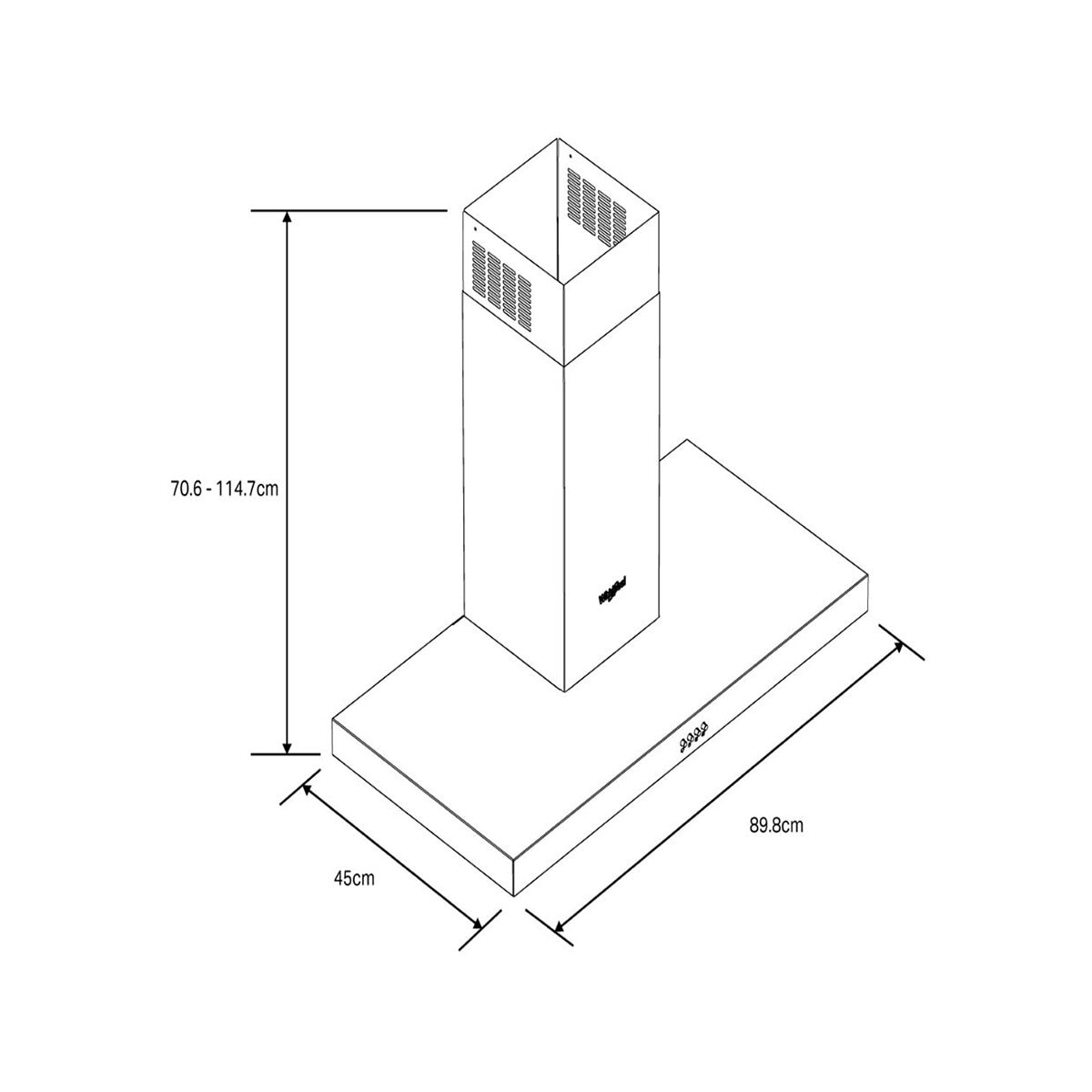 Whirlpool Campana de pared 90cm