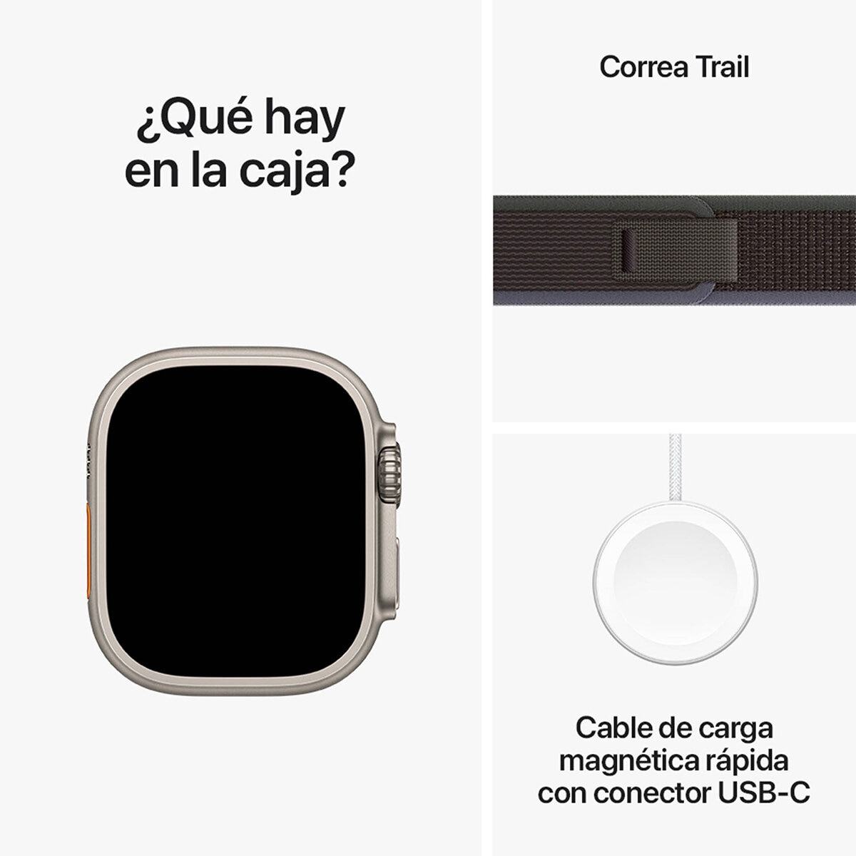 Apple Watch Ultra 2 (GPS + Cellular) Caja de Titanio 49mm con Correa Trail Negro/Azul Apple Watch Ultra 2 (GPS + Cellular) Caja de Titanio 49mm con Correa Trail Negro/Azul