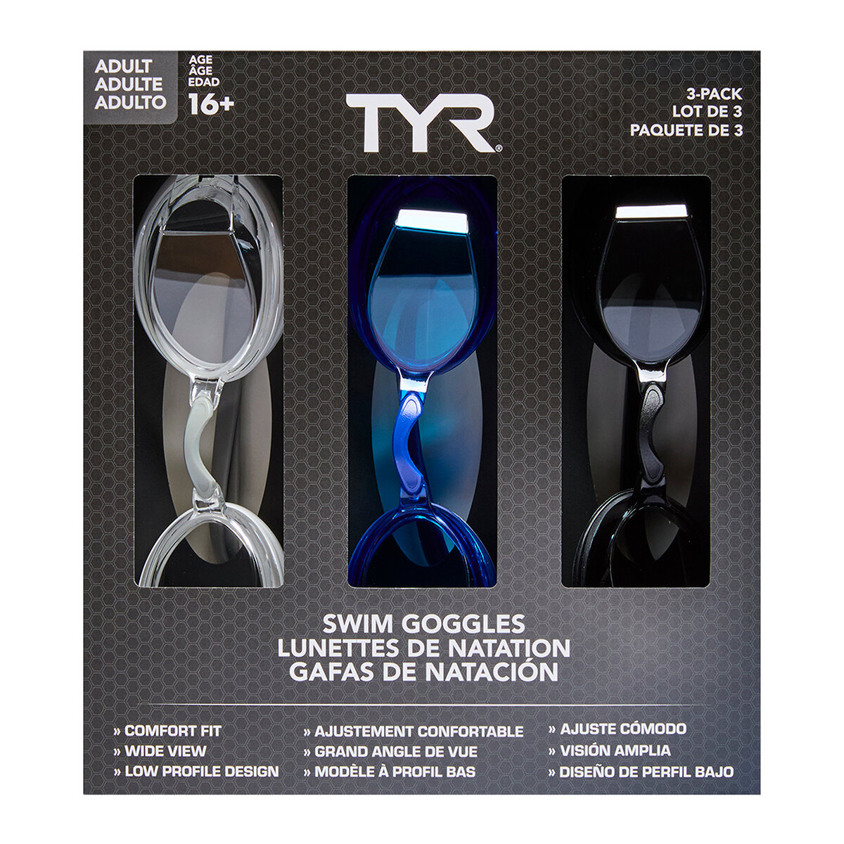 Set De Goggles TYR 3pk Adulto o Junior Set De Goggles TYR 3pk Adulto o Junior