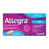 Allegra Tabletas 180mg 2 Cajas de 10 Tabletas c/u Allegra Tabletas 180mg 2 Cajas de 10 Tabletas c/u