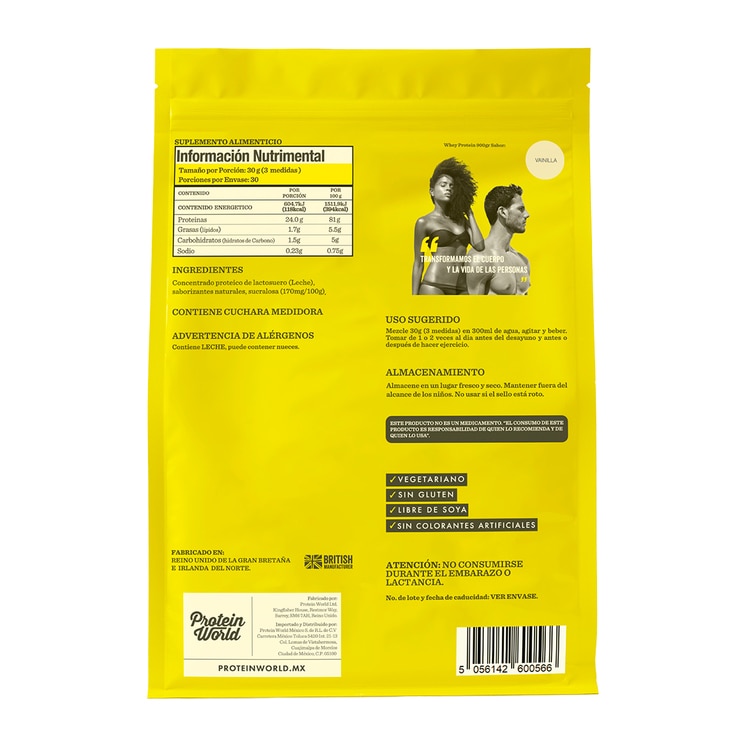Protein World Whey Proteína en Polvo Sabor Vainilla 900 g Protein World Whey Proteína en Polvo Sabor Vainilla 900 g