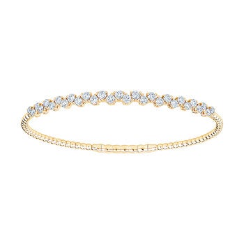 Pulsera de Diamantes 1.75ctw, Flexible, Oro Amarillo 14K Pulsera de Diamantes 1.75ctw, Flexible, Oro Amarillo 14K