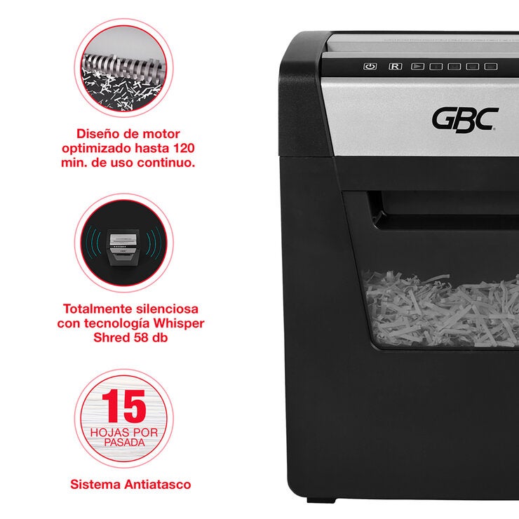 GBC Trituradora de Papel Corte Súper Cruzado SX15-06 GBC Trituradora de Papel Corte Súper Cruzado SX15-06