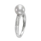Anillo de Perla Cultivada, Oro Blanco de 14K Anillo de Perla Cultivada, Oro Blanco de 14K