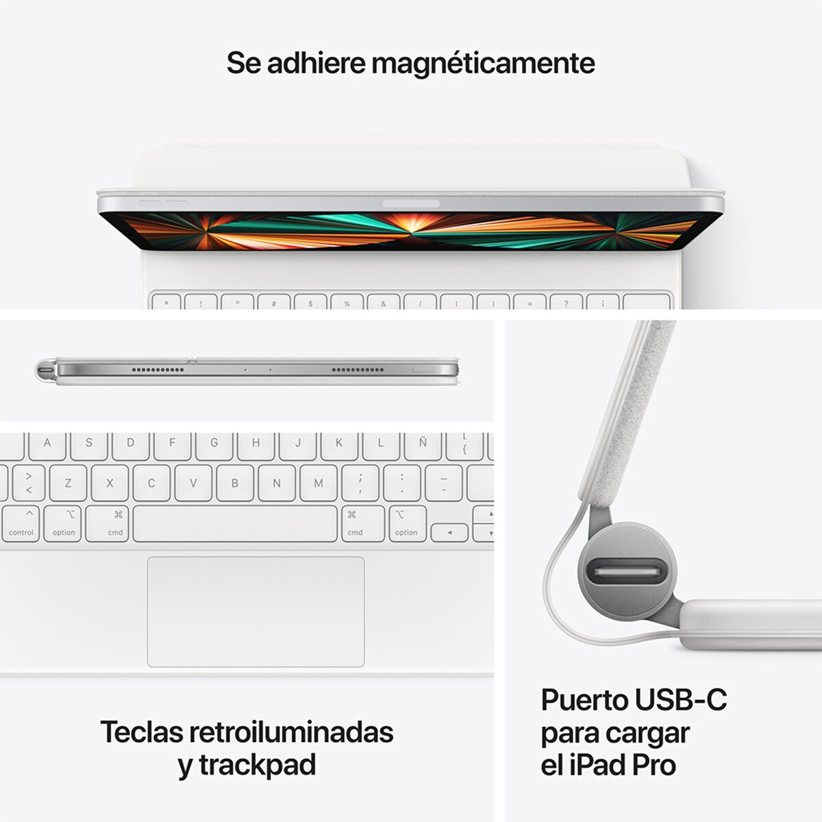 Apple Magic Keyboard para el iPad Pro de 11 pulgadas (cuarta generación) y el iPad Air (quinta generación) - Español (América Latina) Blanco