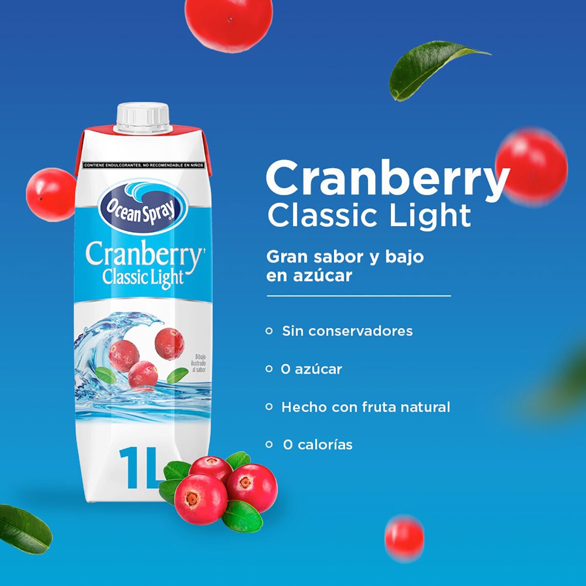 Ocean Spray Bebida de Arándano Baja en Calorías 6 pzs de 1 l Ocean Spray Bebida de Arándano Baja en Calorías 6 pzs de 1 l