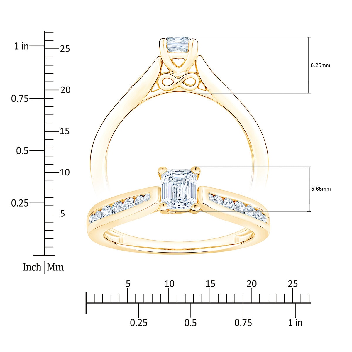 Anillo de Compromiso, 0.75ctw Diamantes, Oro Amarillo de 14K