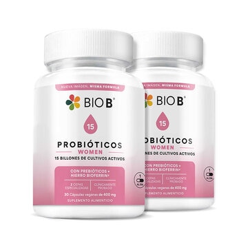 Bio B Probióticos women 15 Billones 2 frascos de 30 Cápsulas c/u