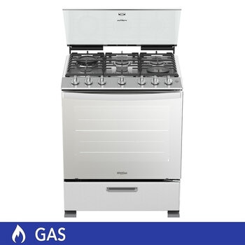 whirlpool estufa de piso de gas con 6 quemadores 30"