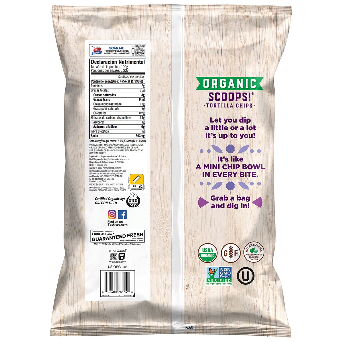Tostitos Scoops Organicas de Tortilla 623.7 g Tostitos Scoops Organicas de Tortilla 623.7 g