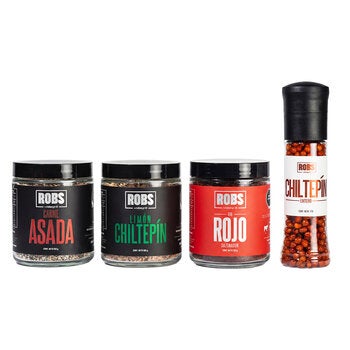 Robs by Robegrill Kit de Sazonadores + Chiltepín Entero 4 pack Robs by Robegrill Kit de Sazonadores + Chiltepín Entero 4 pack