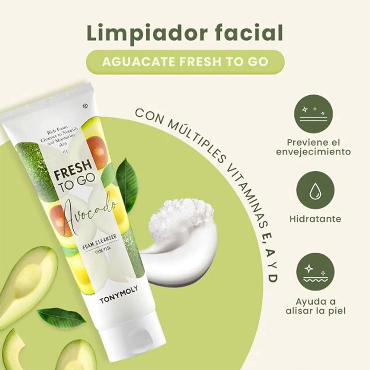 Tony Moly Fresh To Go Avocado Cleanser y Mascarilla 2 pzas