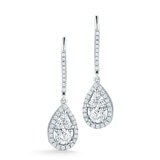 Aretes de Diamantes .95ctw, Forma de Lágrima, Oro Blanco 14kt