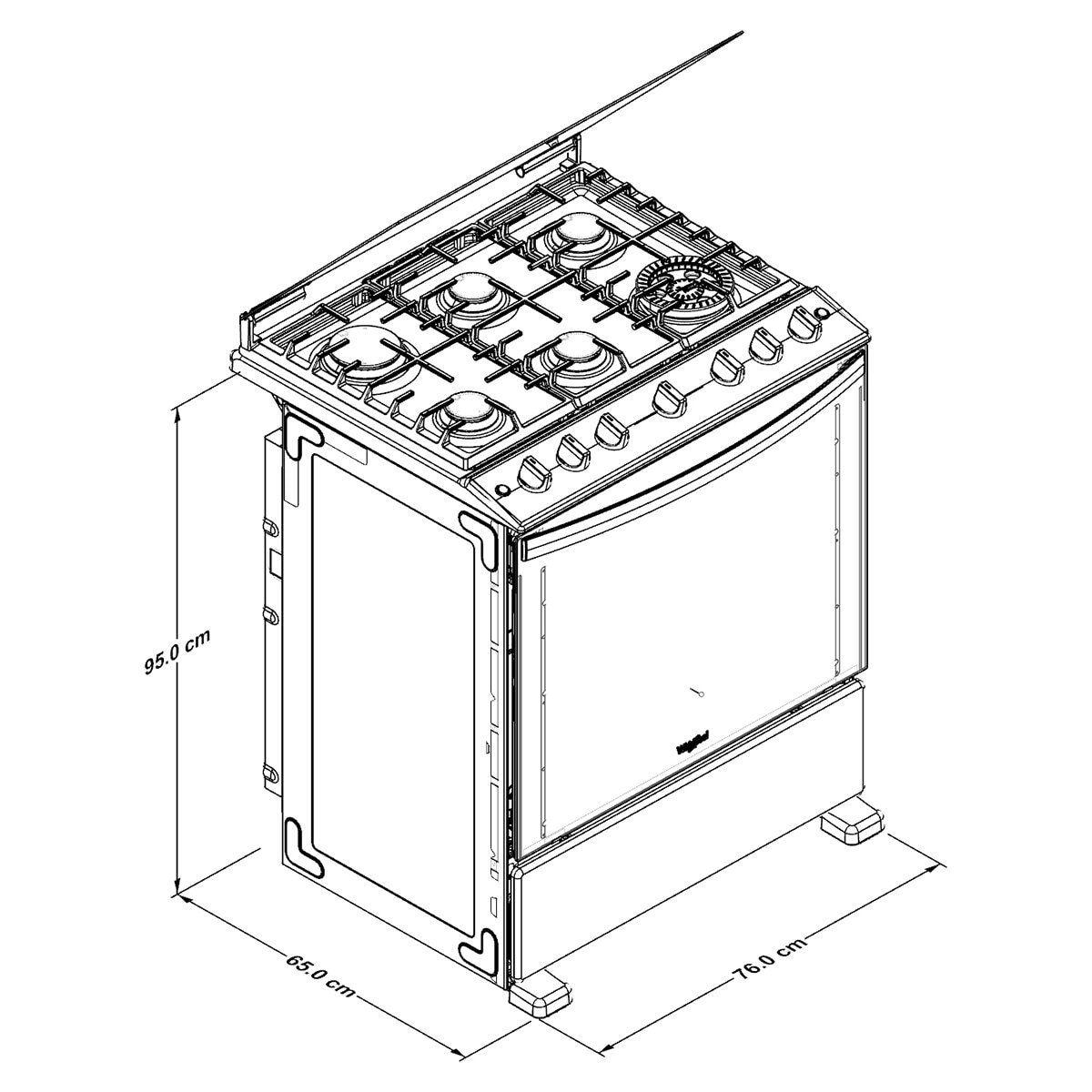 Whirlpool Estufa de Piso de Gas 6 Quemadores Whirlpool Estufa de Piso de Gas 6 Quemadores