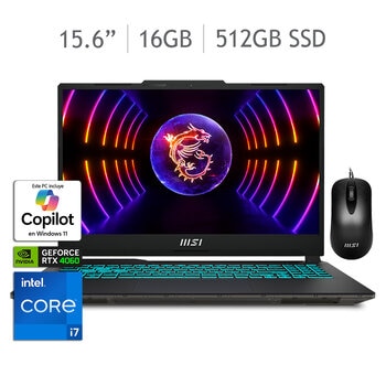 msi cyborg gaming 15 laptop 15.6'' fhd intel core i7 16gb 512gb ssd + mouse